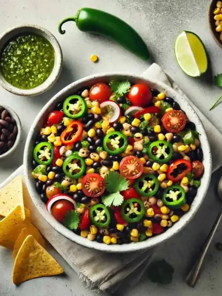 Cowboy Caviar - Healthy Vegan Dip with Black Beans, Corn, and Fresh Veggies.